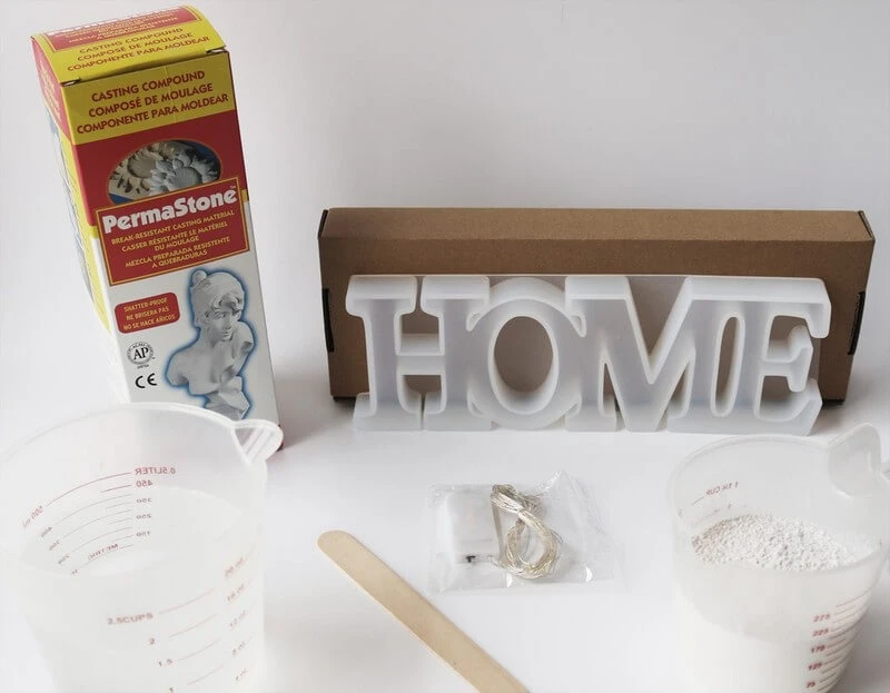 DIY Project HOME sign made using PermaStone™ Casting Compound